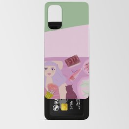 Girl and her cat Android Card Case