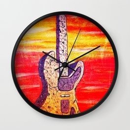Rock Guitar Grunge Wall Clock