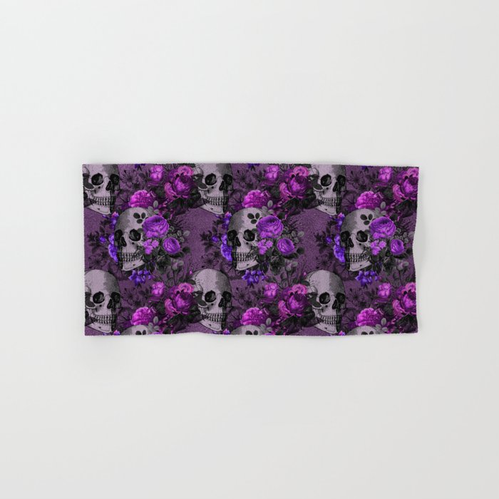 Gothic Flower Skulls Hand & Bath Towel