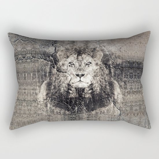 Lion Stone Rectangular Pillow
