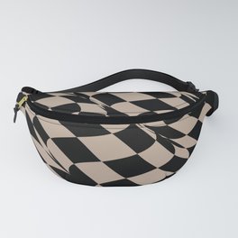 Brown and Black Distorted Checkerboard Pattern Pairs DE 2022 Popular Color Trail Dust DE6123 Fanny Pack