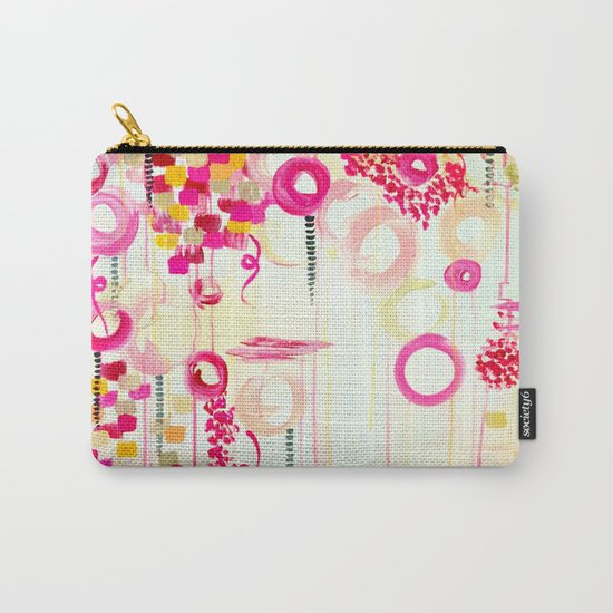 BALLOON LOVE Bubblegum POP! Beautiful Cheerful Bubbles Pretty Pink Abstract Acrylic Painting Sky Carry-All Pouch