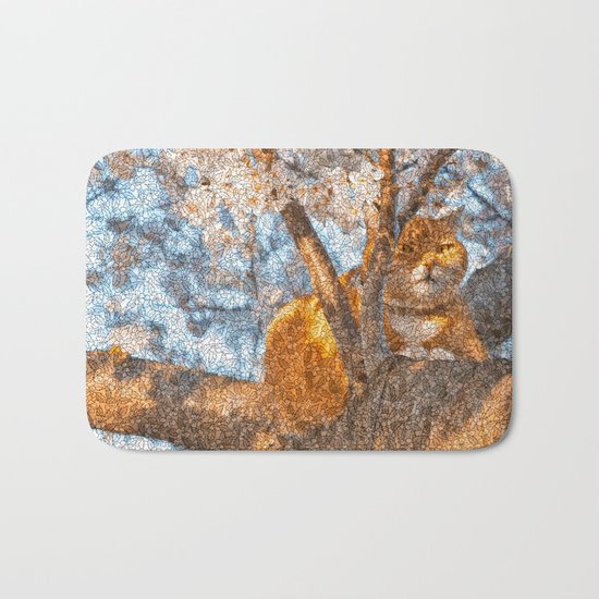 Ginger Cheshire Cat Bath Mat