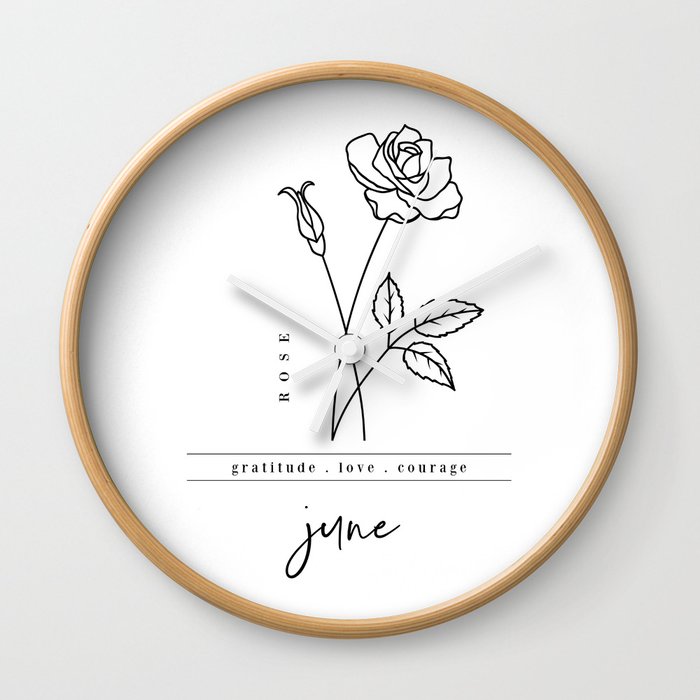 June Birth Flower | Rose Wall Clock