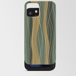 Abstract Stripes and Lines in Green and Golden Yellow iPhone Card Case