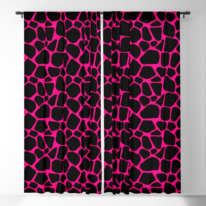 Neon Safari Hot Pink Blackout Curtain