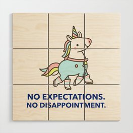 No Expectations. No Disappointment - Negative Pessimistic Nihilism for Nihilist Design Wood Wall Art