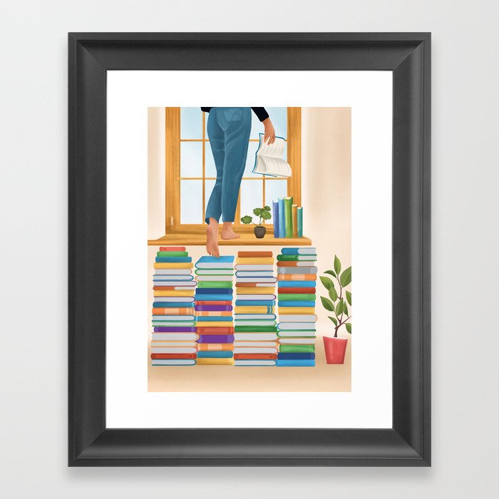 Books! Framed Art Print