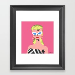 Pink Blonde Doll Framed Art Print