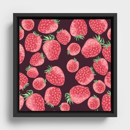 Strawberry Pattern Framed Canvas