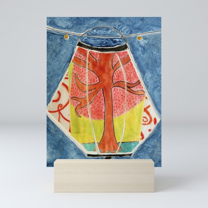 lantern with tree by cocoblue Mini Art Print