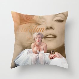 Marilyn Portrait Collage 3 Throw Pillow