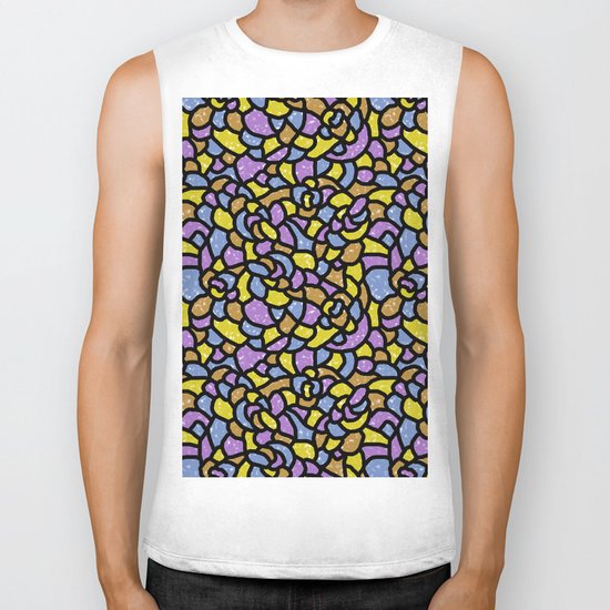 Mosaic Tiles Random Shaped Biker Tank