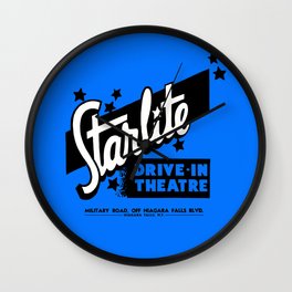 Starlite Drive-In Niagara Falls in Blue Wall Clock