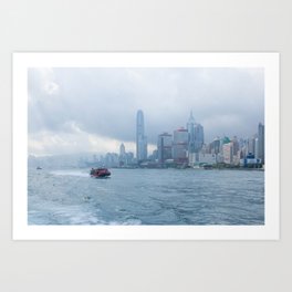 Hong Kong Cityscape Ferry Art Print