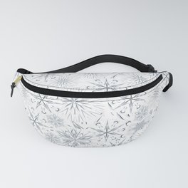 Silvery Stars And Snowflakes Fanny Pack