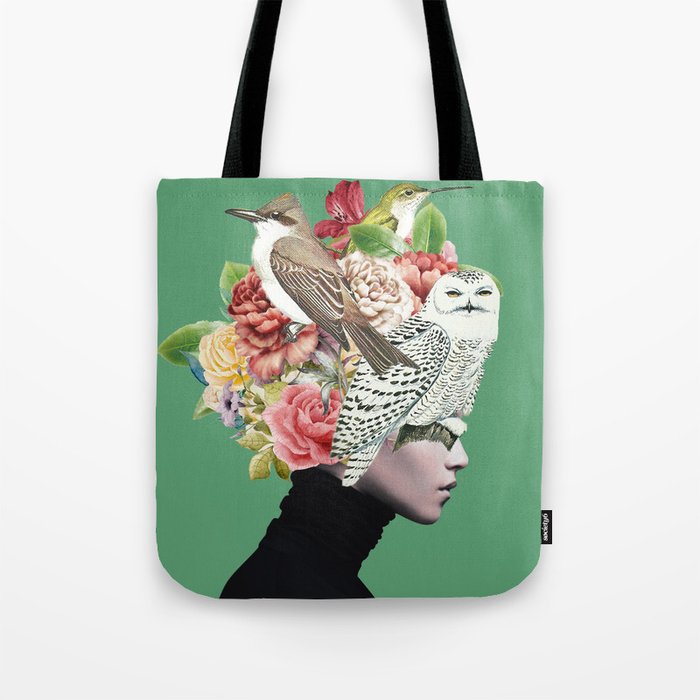 Lady with Birds(portrait) 2 Tote Bag