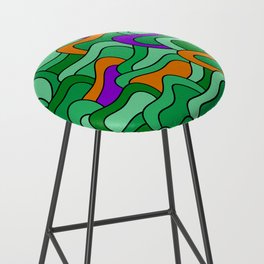 Abstract pattern - green, purple and orange. Bar Stool
