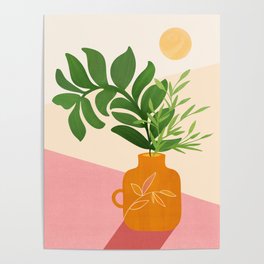 Greenery and Sunlight Botanical Still Life Poster
