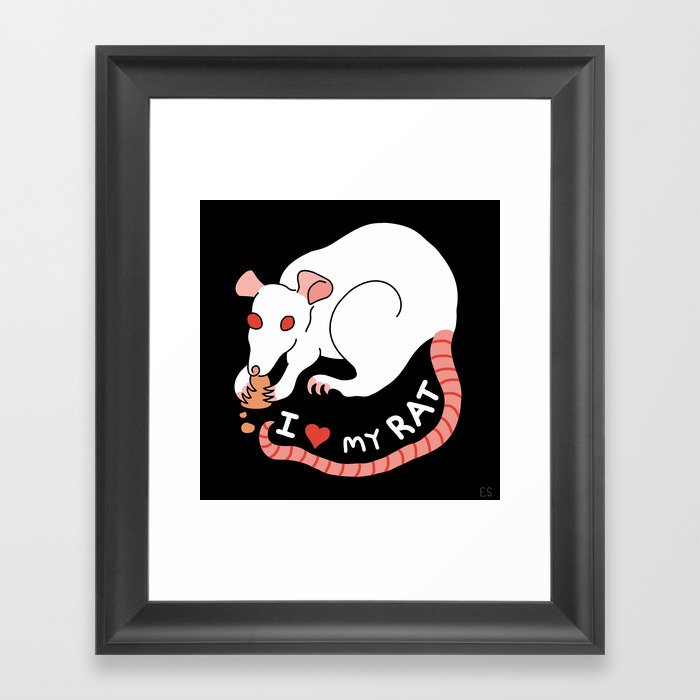 I Love My Rat Framed Art Print