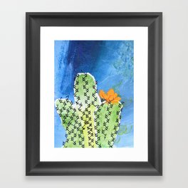 Stitched Cactus Framed Art Print