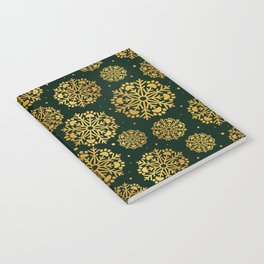 Black Golden snowflake  Notebook