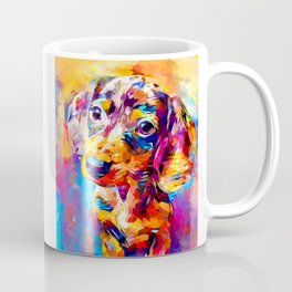Mini Dachshund Coffee Mug | Puppy, Little, Minidachshund, Portrait, Funny, Breed, Painting, Dachshund, Animal, Cute 