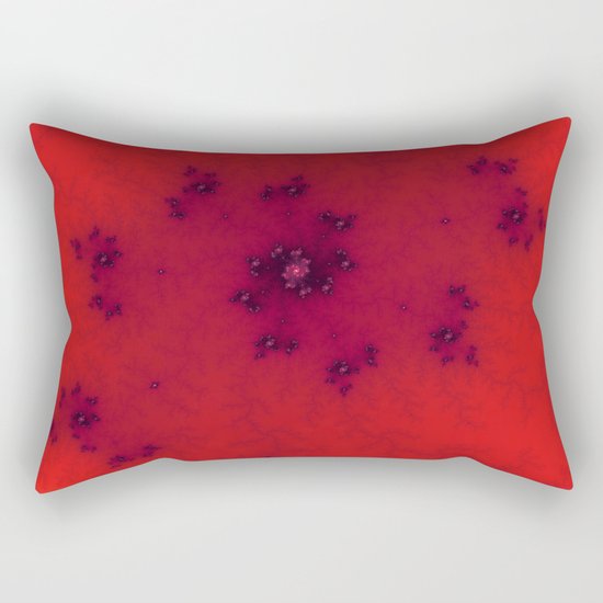 Red Fractal Rectangular Pillow