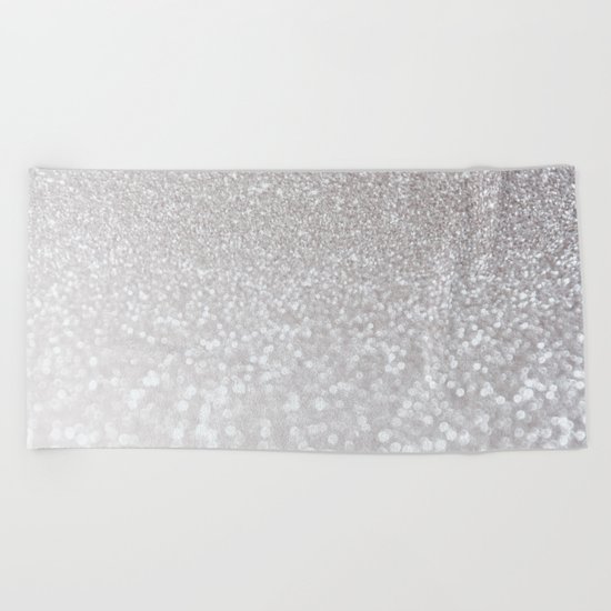 Silver ice - glitter effect- Luxury design Beach Towel