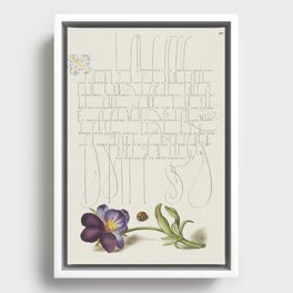 Vintage floral calligraphic poster art Framed Canvas