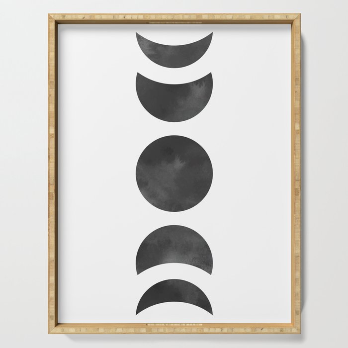 Moon phases poster Serving Tray