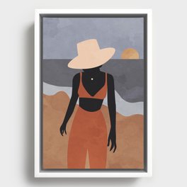 Woman at The Beach 1 Framed Canvas