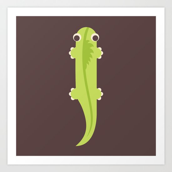 Letter I // Animal Alphabet // Iguana Monogram Art Print