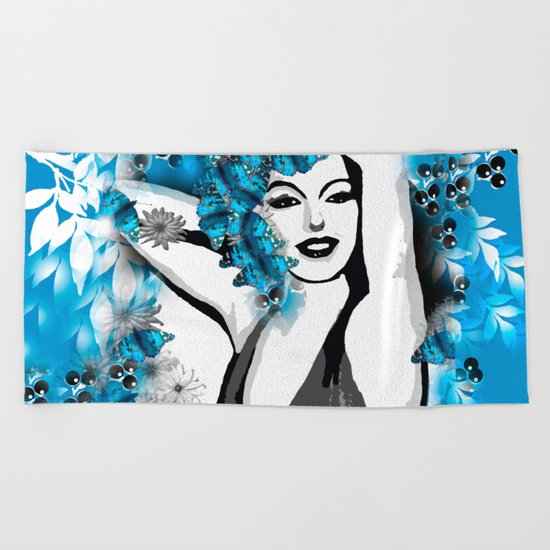 BUTTERFLY WOMAN Beach Towel