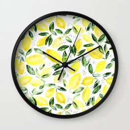 So luscious lemons || watercolor Wall Clock