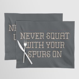 Cautious Squatting, Black and White Placemat