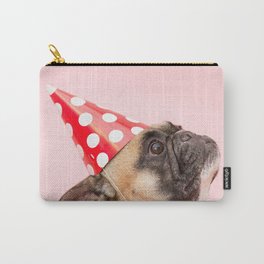 Pug Birthday Party! Carry-All Pouch | Photo, Pug, Happydog, Funnyhat, Parttydogs, Pastelparty, Partypugs, Birthdayparty, Pugjoke, Partypug 