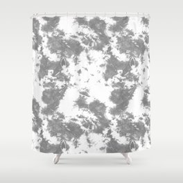 Soft Gray Tie-Dye Shower Curtain