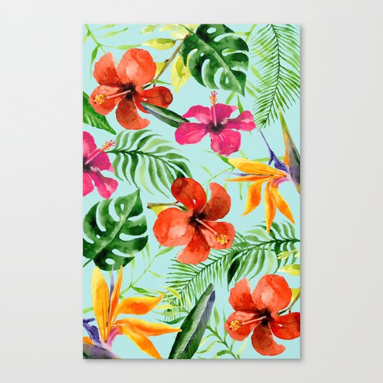 Colorful Tropical Pattern Canvas Print