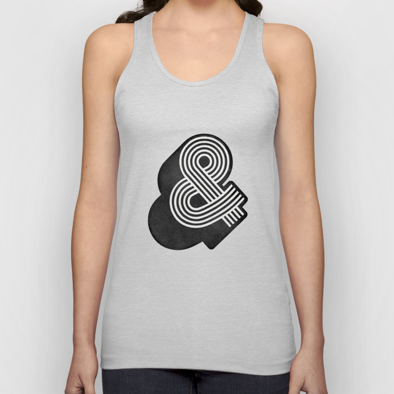 Ampersand black and white and yellow 3D typography design minimalist home  decor wall decor Tank Top by The Motivated Type | Society6
