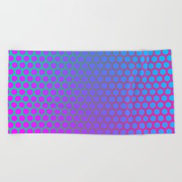 Hex Circle Points Vaporwave One Beach Towel