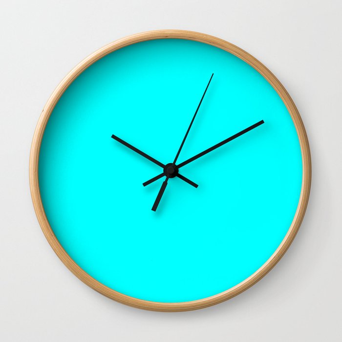 Cyan - solid color Wall Clock