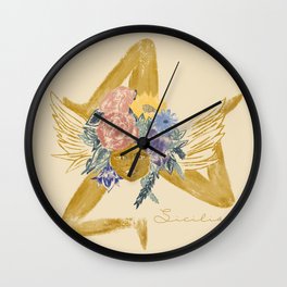 Sicilian Trinacria  Wall Clock | Italianpride, Typography, Flowers, Femininetrinacria, Feminine, Sicilianpride, Graphicdesign, Florals, Italian, Sicilian 