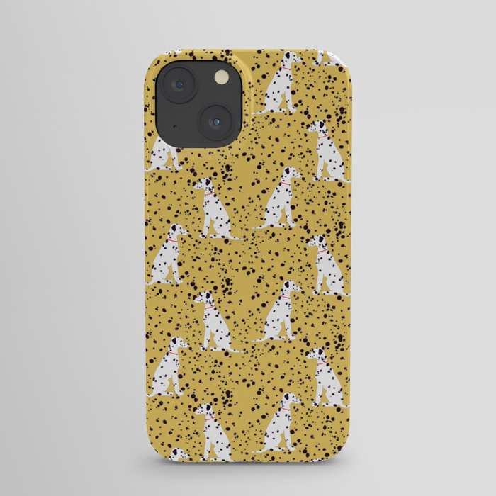 Dalmations Mustard Yellow by A. Talese iPhone Case