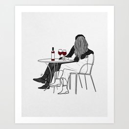 Wine date. Art Print