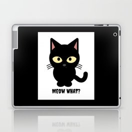 Black Cat What? Spooky Halloween Black Cat Gift Laptop Skin