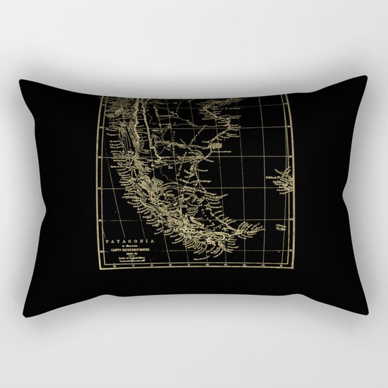 Patagonia - Black and Gold Rectangular Pillow