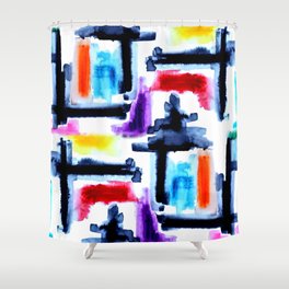 Abstract color block wash Shower Curtain