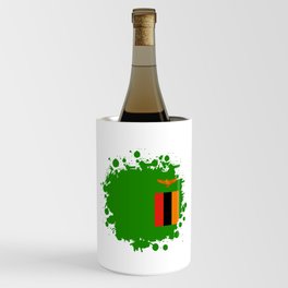 Zambia Flag Blob Design Wine Chiller