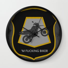 'm Fucking Biker Wall Clock | Pop Art, Graphic Design, Vector, Sports 